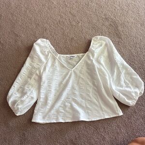 Steve Madden White Textured Blouse